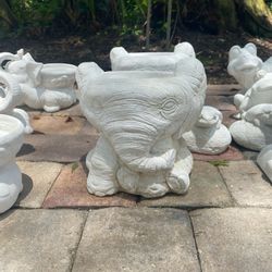 Concrete Elephant Pot