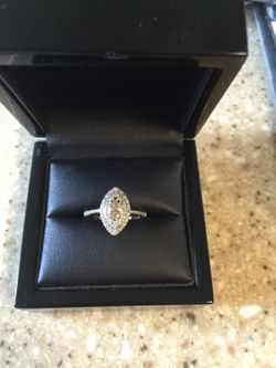 Stunning Marquis Champagne Diamond Engagement Ring