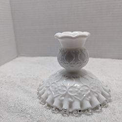 Milk glass Candle Holder 