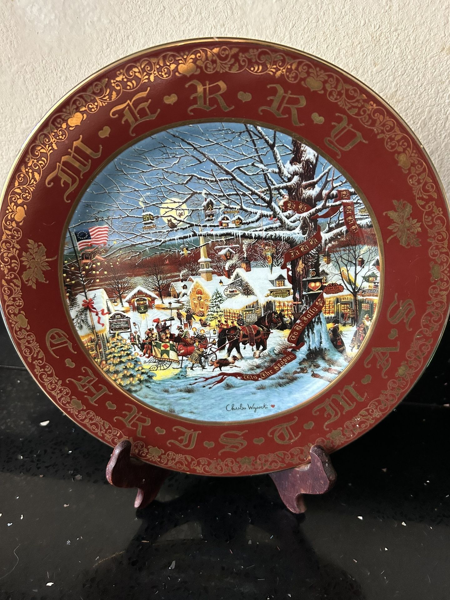 Small town Christmas Collectors Plate