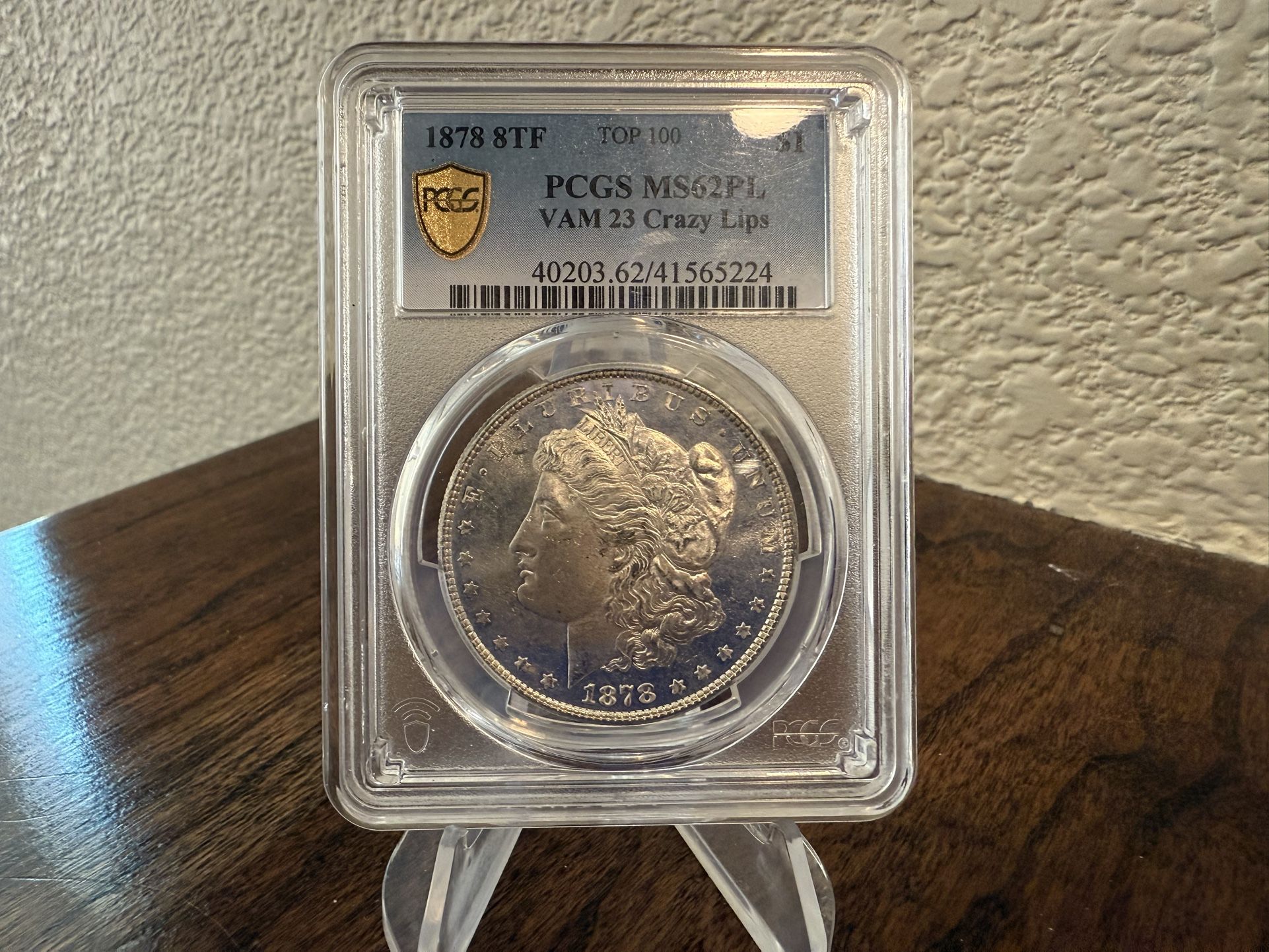 1878 8TF PCGS MS62PL Top 100 VAM 23 Crazy Lips Morgan Silver Dollar