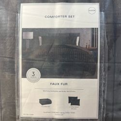 Comforter Set 3 Piece Faux Fur Size Queen