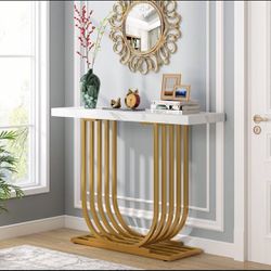 Faux Marble/Gold Console  Table  J0100