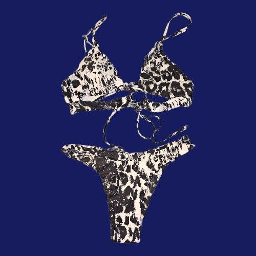 New 2-piece Animal Print Bikini Swimsuit Set