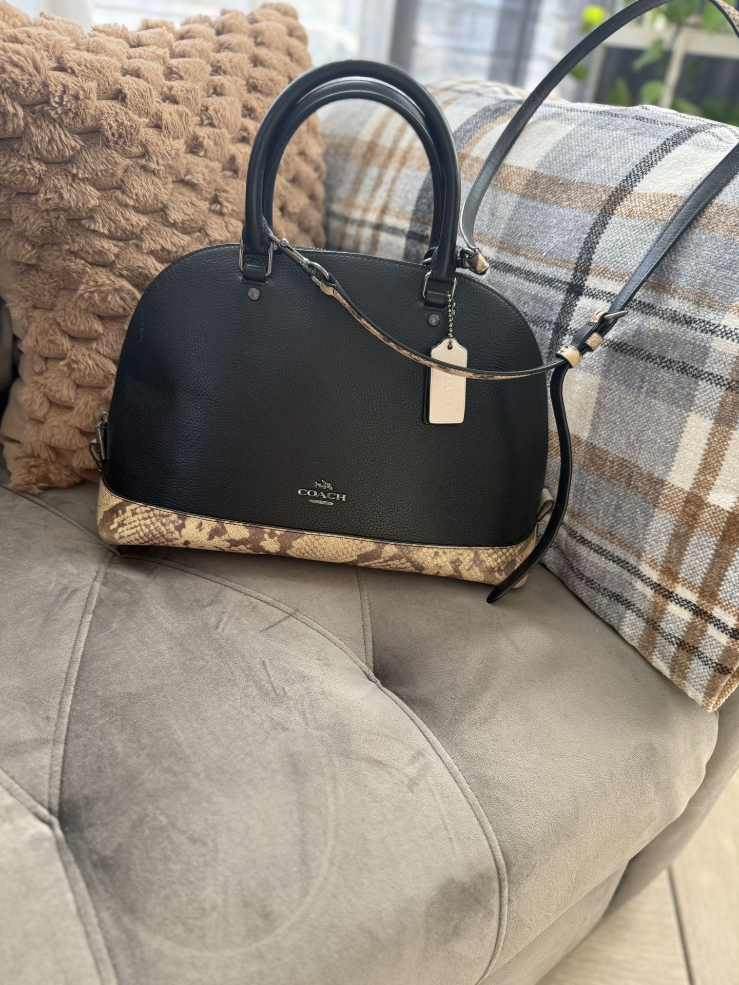 Coach Dome Leather Pebble Satchel Bag