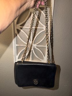 Tory Burch Black Leather Chain Crossbody Bag