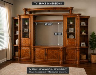 Solid Wood Traditional TV Wall Unit / Entertainment Center