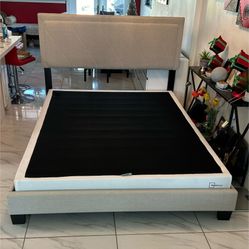 Queen Frame Bed Plus Metal Platform Plus Cover