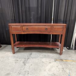 Thomasville Wood Bowfront Console Table with Drawer
