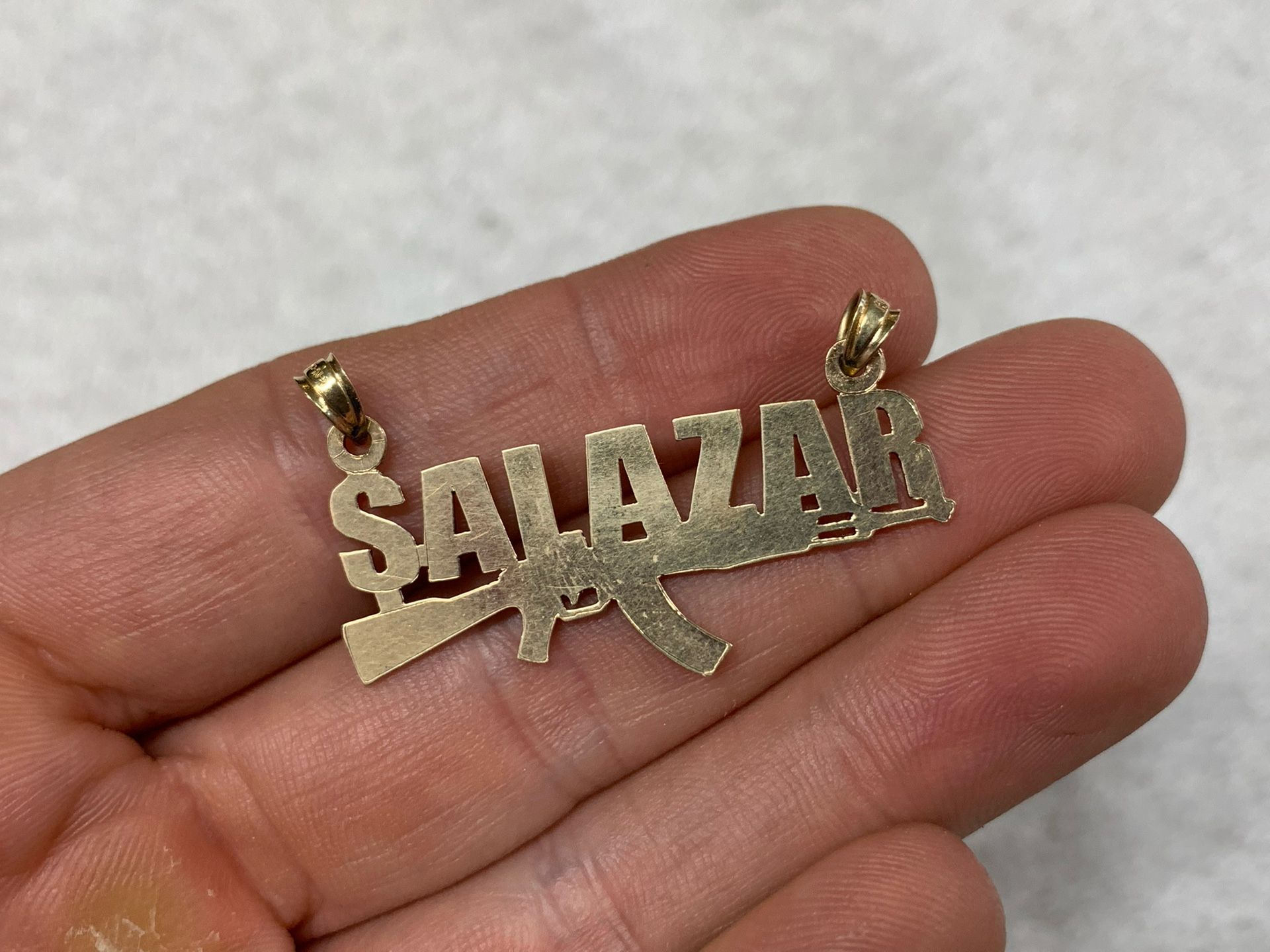 14K Yellow Gold Salazar AK47 Pendant 