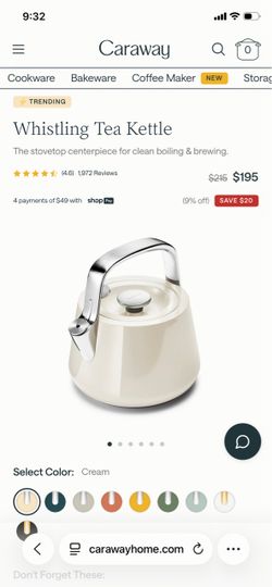 Caraway Whistling Tea Kettle – Cream