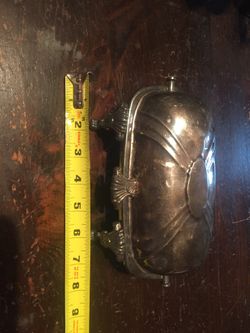 Silver plated & glass butter holder