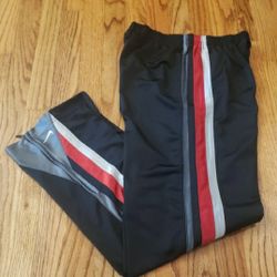 Nike Black Sweatpants with Red and Gray Side Stripes Size: YXL (18-20)