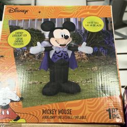 Disneys Mickey Vampire Inflatable New In Box - Halloween Decoration 
