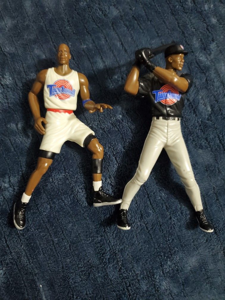 Michael Jordan Vintage Space Jam Figures Lot 1996 Playmates Basketball Baseball