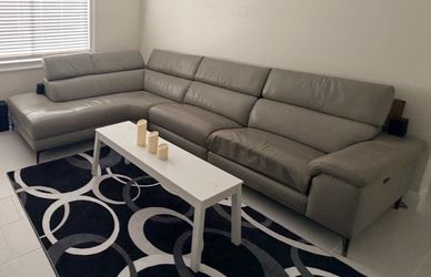 Gray Couch With Recliners.