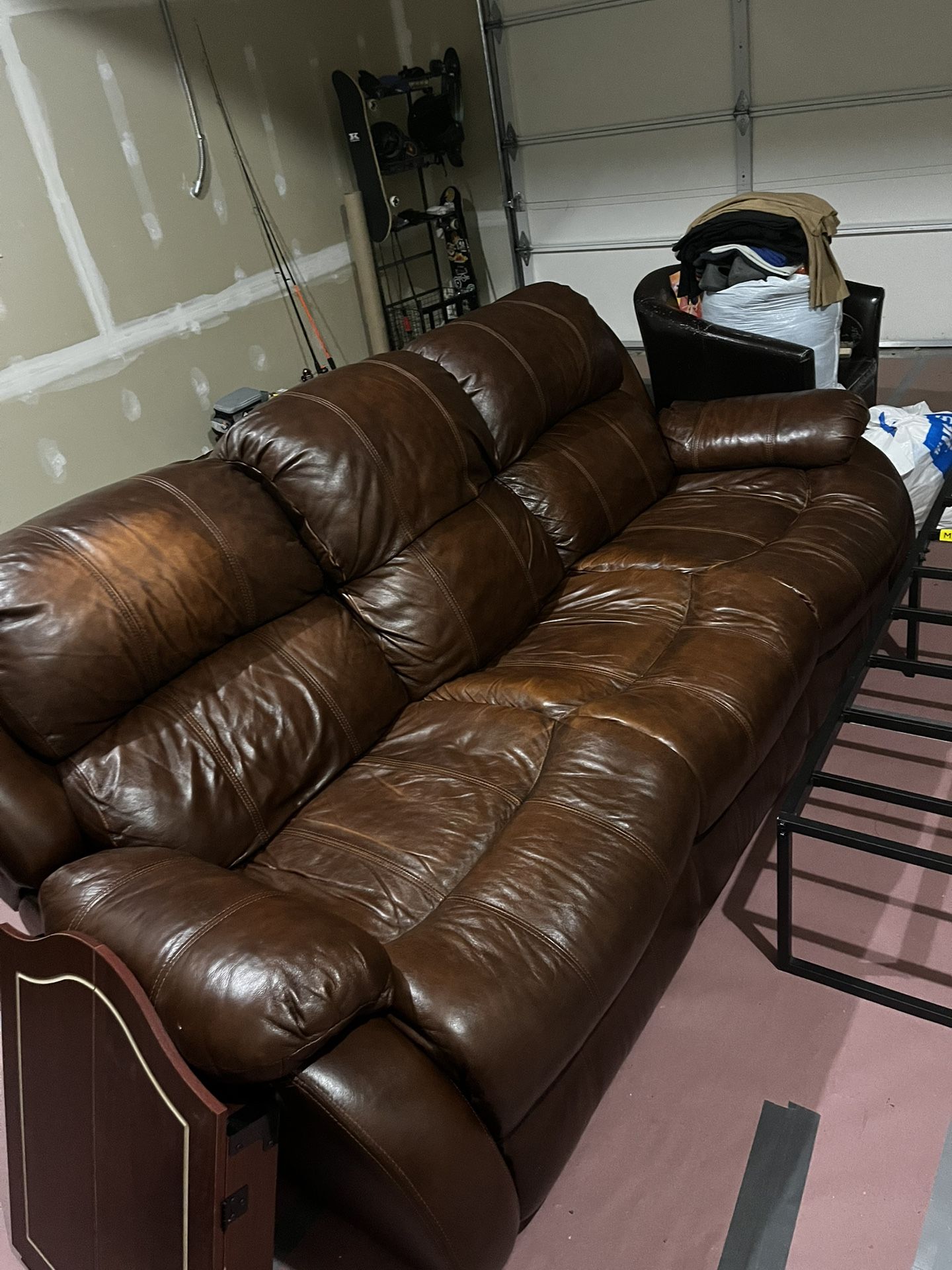 Brown Leather Recliner Couch