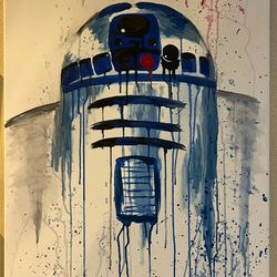 Custom R2-D2 Star Wars Painting – Hand Painted Canvas Street Art