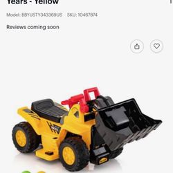6V Electric Kids Ride On Bulldozer Pretend Play Truck Toy with Adjustable Bucket For Kids Aged Over 3 Years