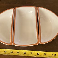 Crate & Barrel 3 Part Fish Dish