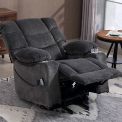 #249 #250 Electric Lift Recliner Chair w/ Heating, Massage - Power Swivel, Velvet Gray