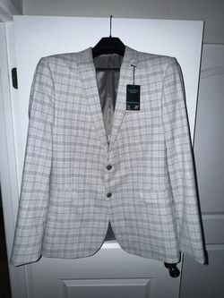  J. Ferrar Mens Plaid Slim Fit Sport Coat