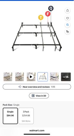 Adjustable metal bed frame