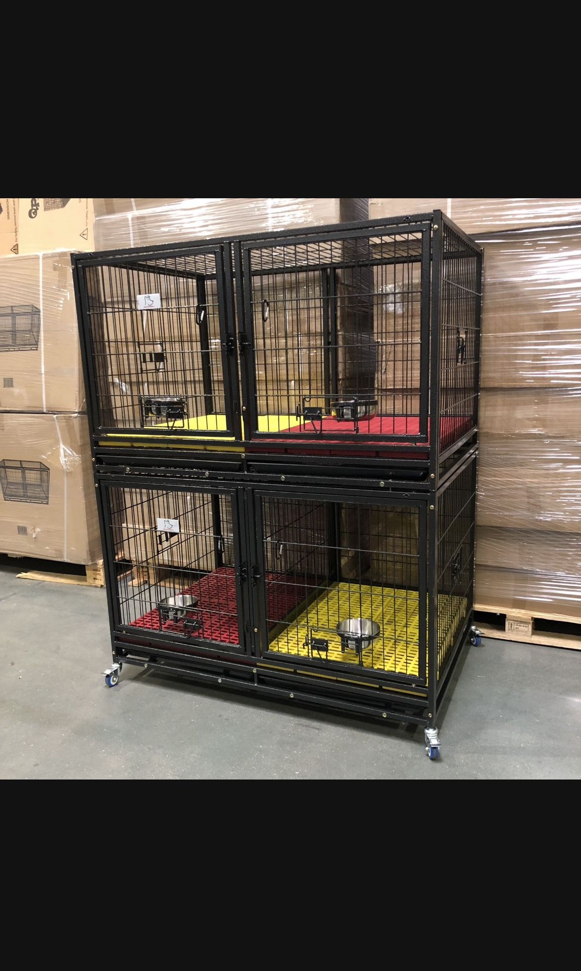 Perfect DROP DOWN DOG CRATES Kennels INDOOR w/ WHEELS for Sale in