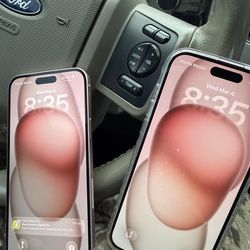 2 New IPhone 15 Plus T-Mobile Unlocked 128 Pink Phones