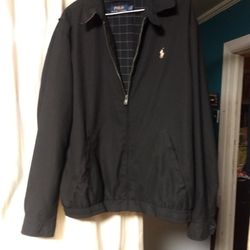 Authentic Ralph Lauren Polo Men's Rain Jacket Black/Tan Size L Thumbnail