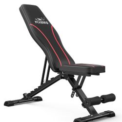 FLYBIRD Adjustable Bench,Utility Weight Bench for Full Body Workout- Multi-Purpose Foldable Incline Bench