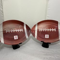 Set of 2 T-Mobile Tuesday Football Platter Server Tray Plate NFL Super Bowl