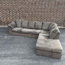 Grey Fabric Sectional Couch