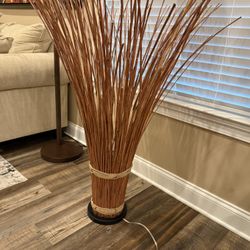 Wood Reed Floor Lamp