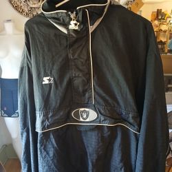 vintage Oakland Raiders Starter half-zip anorak pullover jacket. 