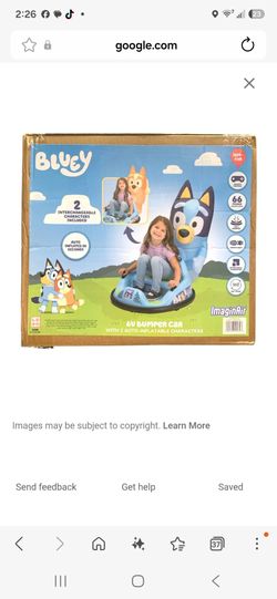 Bluey Imagin Air 6-Volt Ride-On with Inflatable Characters and Remote
