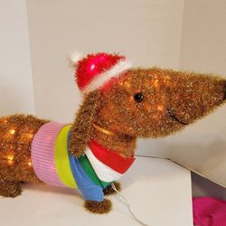 Target Wondershop Indoor/Outdoor Lighted Tinsel DACHSHUND Dog Christmas GLOW DOG