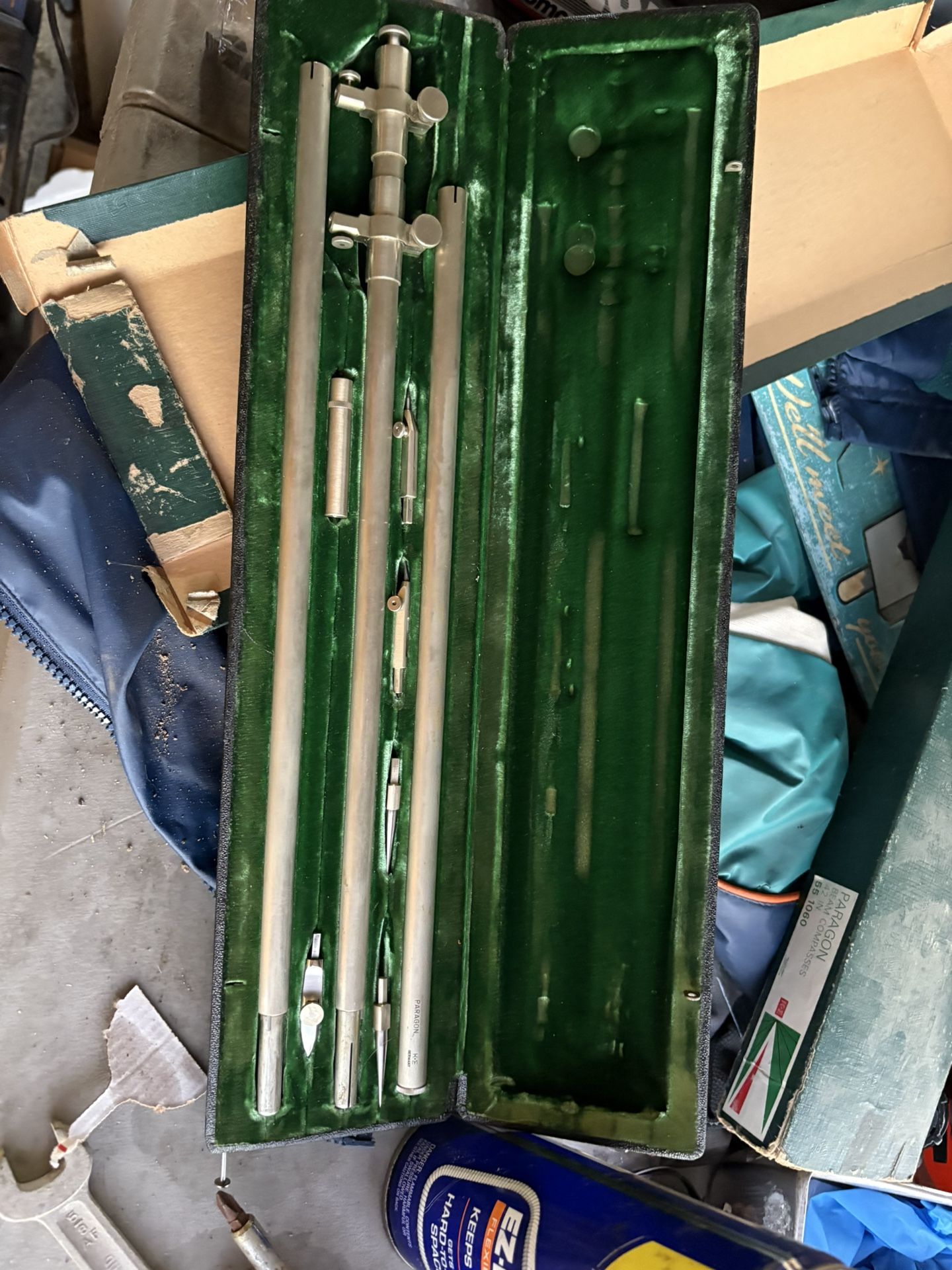 Vintage K&E Paragon Cased Beam Compass Drafting Drawing Instrument Germany