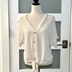 Jolie knitted tunic blouse cream color size XL