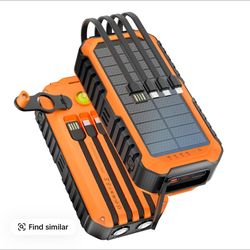 citicr Solar Charger Power Bank 40000mAh Built in 4 Cables and Hand Crank