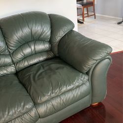 Genuine Leather Couch, Chair, & Ottoman