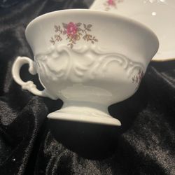 Walbrzych China Made In Poland Cup & Saucer Gold Trimmed