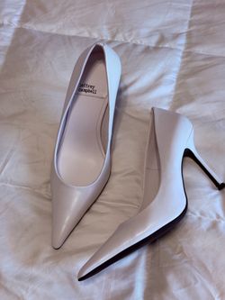 Jeffrey Campbell White Leather Pointed Stiletto