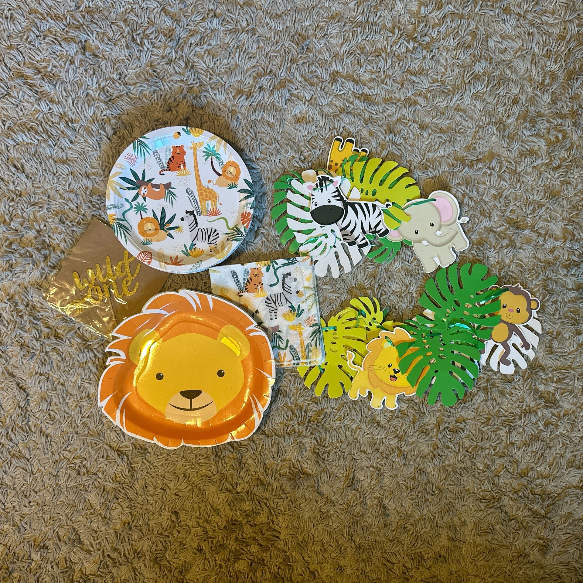 Jungle Themed Party Supplies “Wild One” Birthday
