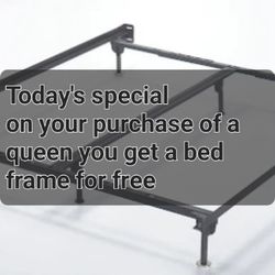 On Your Purchase Of A Queen Size Set You Get A Bed Frame For FREE 