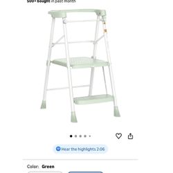 Kids Step Stool 2 Steps, Toddler Tower for Kitchen Counter Learning, Toddler Kitchen Stool Helper with Anti-Drop Safty Railing Kids Standing Folding S