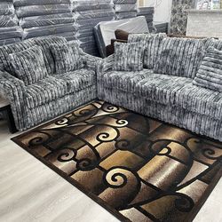 GRAY CORDUROY SOFA LOVESEAT SET