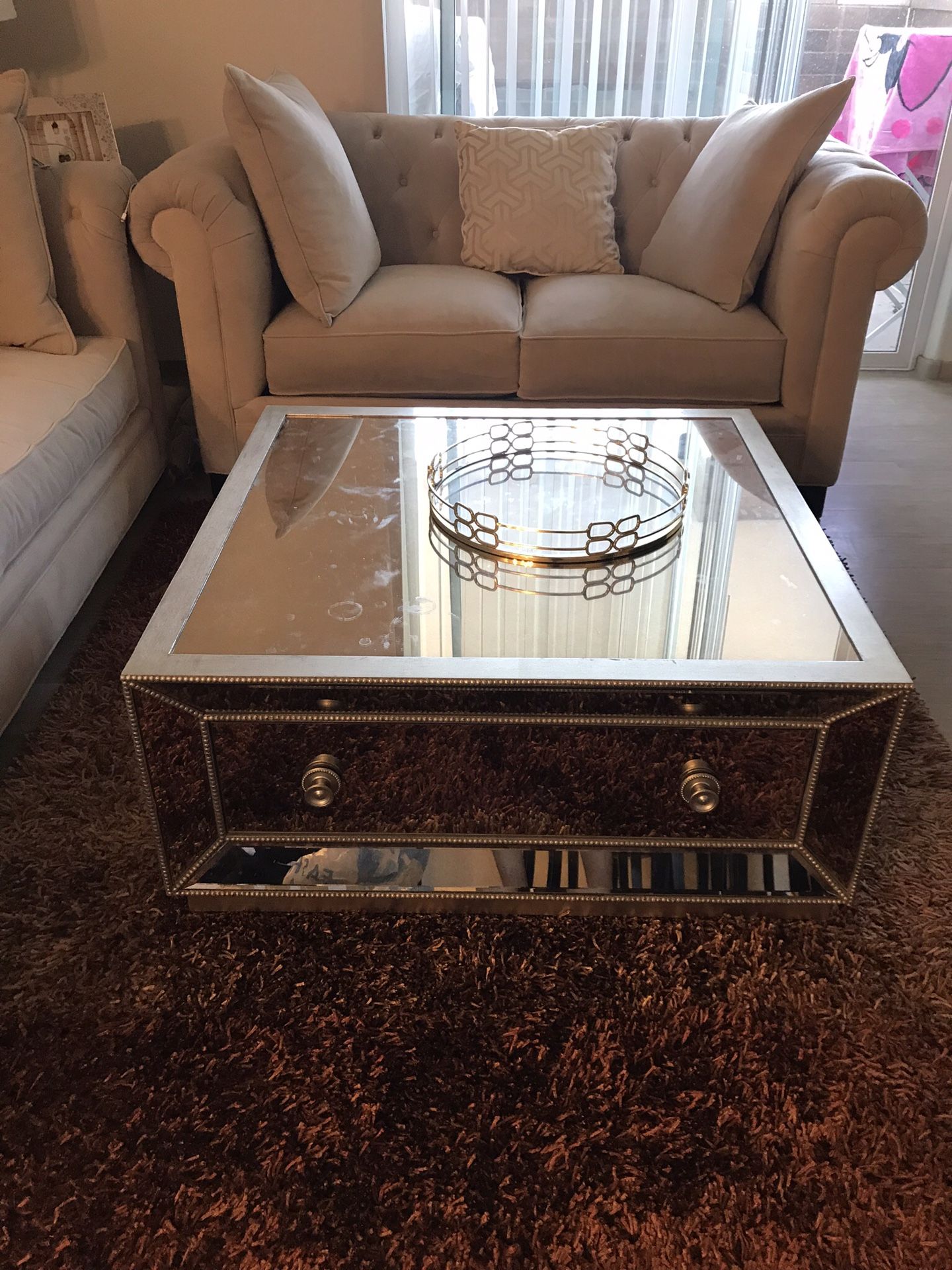 Luxury mirror coffee table