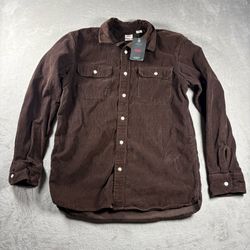 Levis Corduroy Shirt Men’s M Brown Worker Relaxed Western Over-Shirt NWT #2743