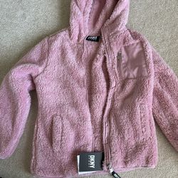 DKNY Pink Girls Fuzzy Sweater